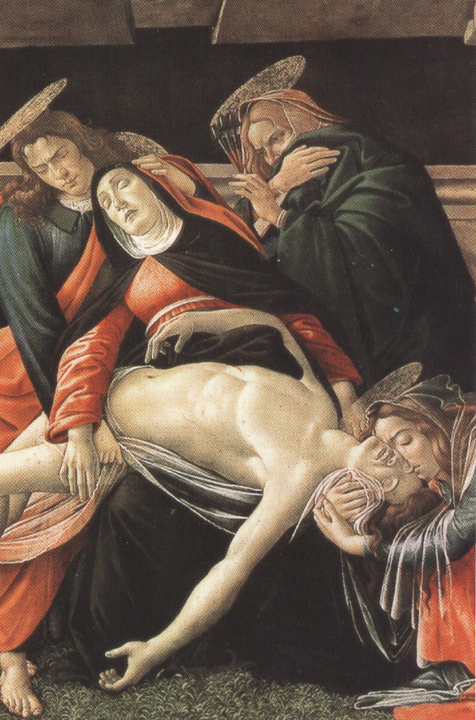 Details of Lament fro Christ Dead,with st jerome,St Paul and St Peter (mk36)